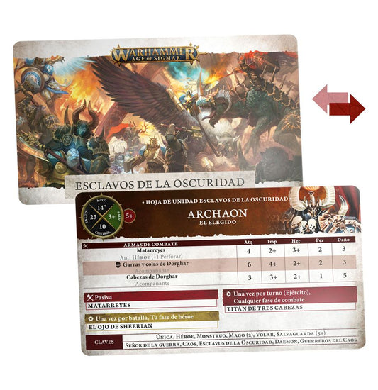 Warscroll Cards: Slaves to Darkness (Español)