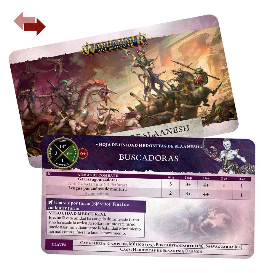 Warscroll Cards: Hedonites of Slaanesh (Español)