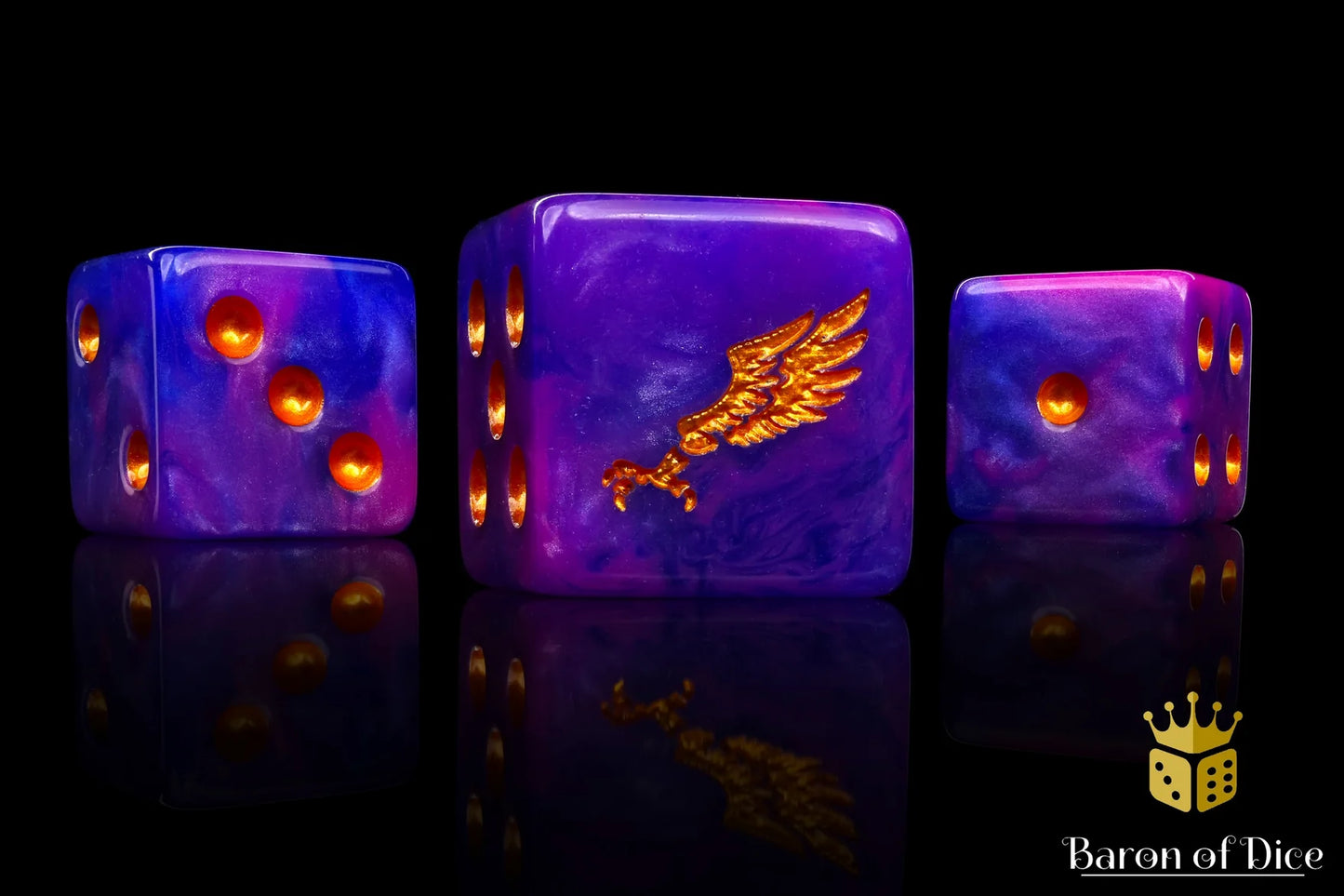 Baron of Dice: 25x Children Of Profligacy Dice - Gold Inlay (Square corner)