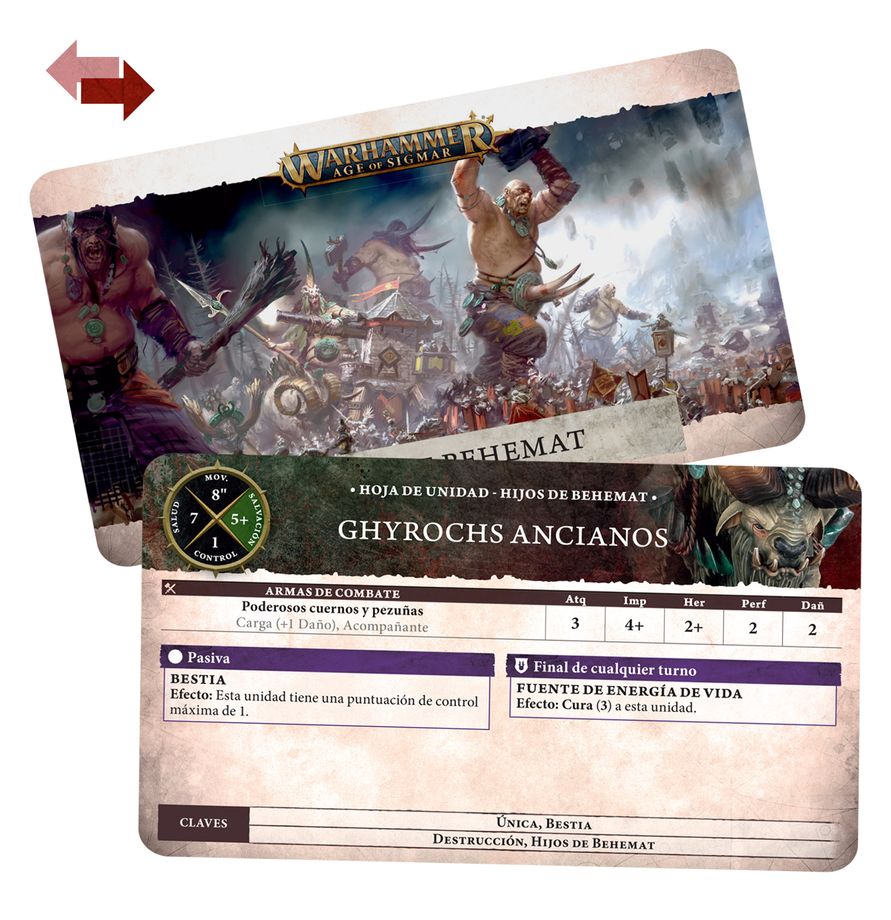 Warscroll Cards: Sons of Behemat (Español)