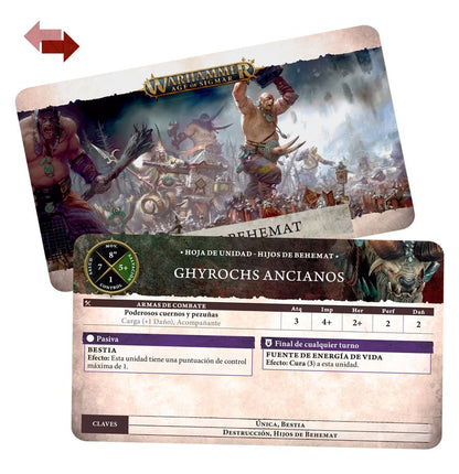 Warscroll Cards: Sons of Behemat (Español)