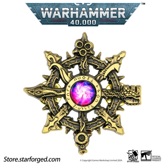 Octagrams Eye of Terror Warhammer 40K Chaos Demon Space Marine Horus Heresy Pin Badge