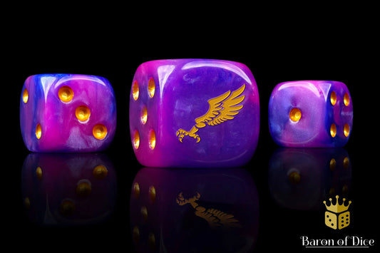 Baron of Dice: 25x Children Of Profligacy Dice - Gold Inlay (Round corner)