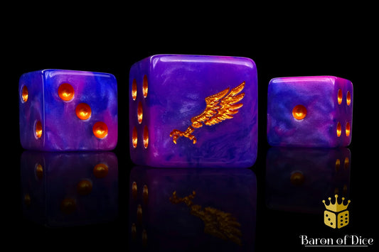 Baron of Dice: 25x Children Of Profligacy Dice - Gold Inlay (Square corner)